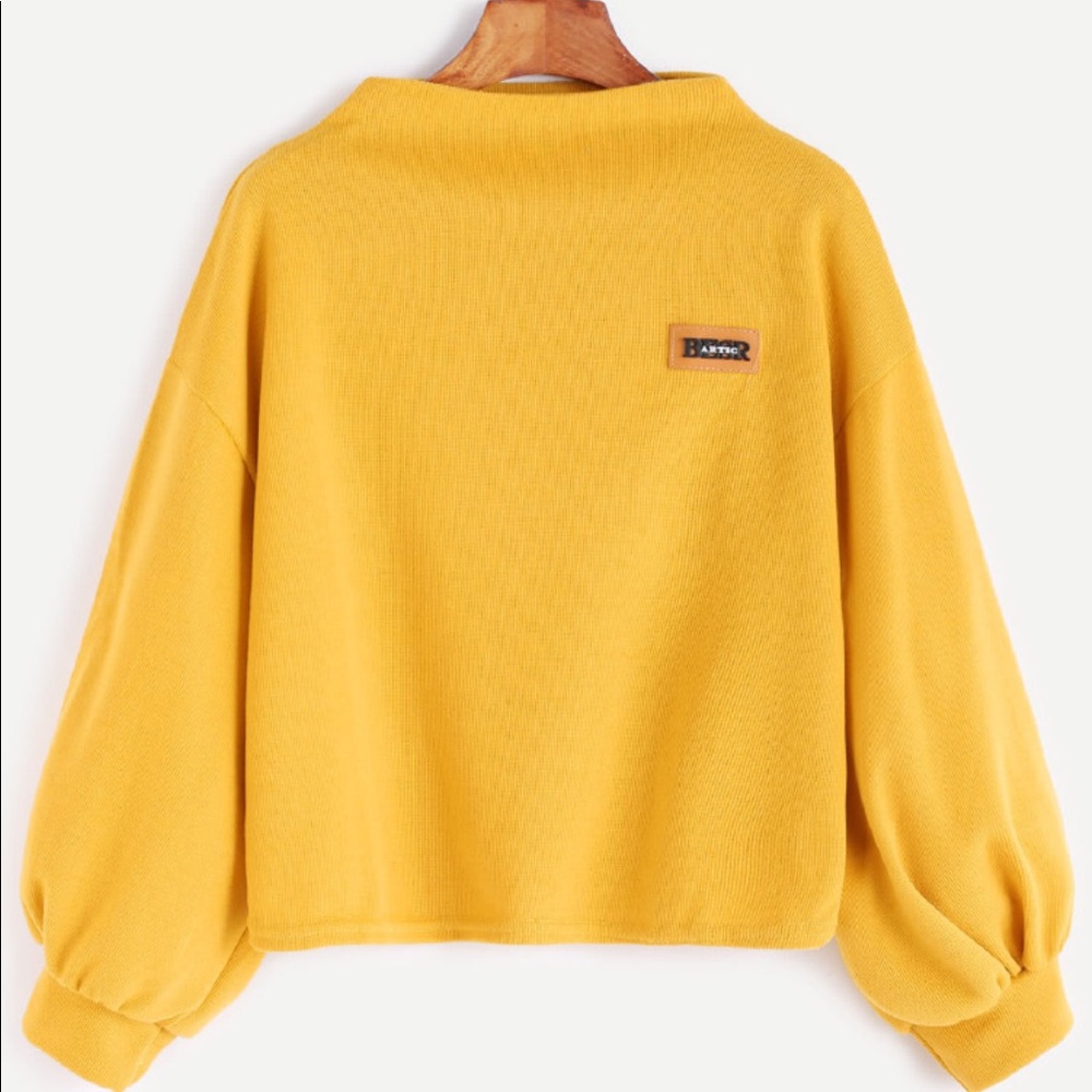 Romwe Mustard Sweatshirt Pullover